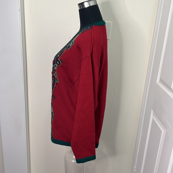 Vintage Koret 21% wool Knit Embroidered Cardigan sweater Size Medium - Picture 8 of 10